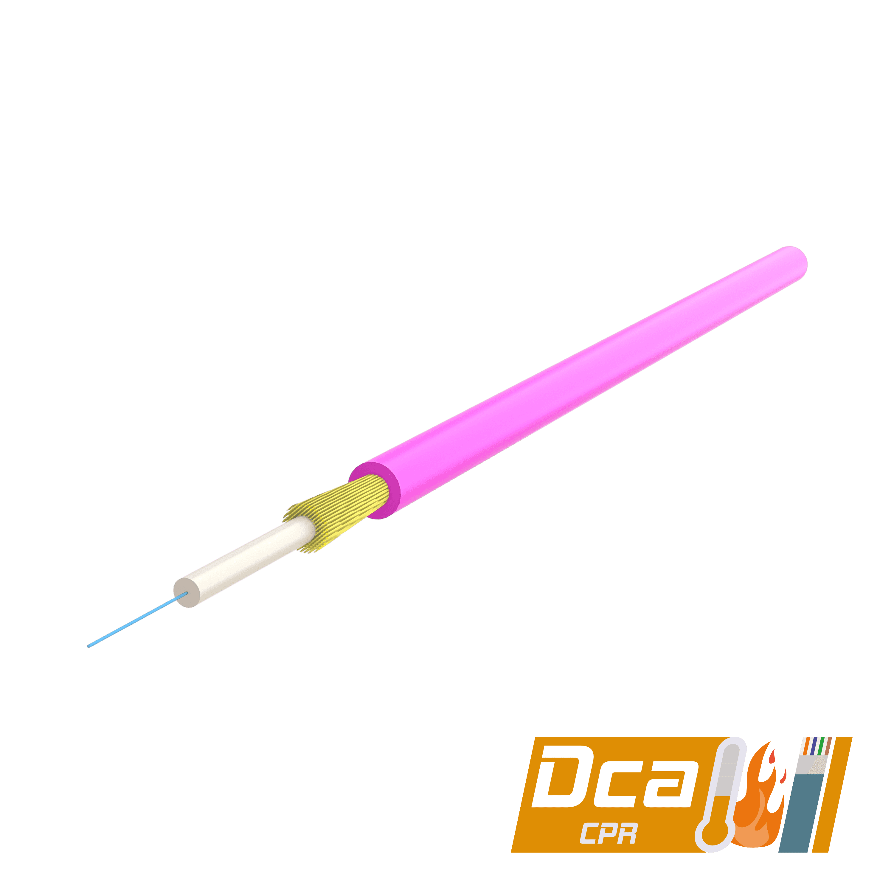 Simplex Fiber Optic Cable 2.0mm | I-VT9(ZN-AY)H 1x1 | CPR: Dca | 1000 meter, vista 4