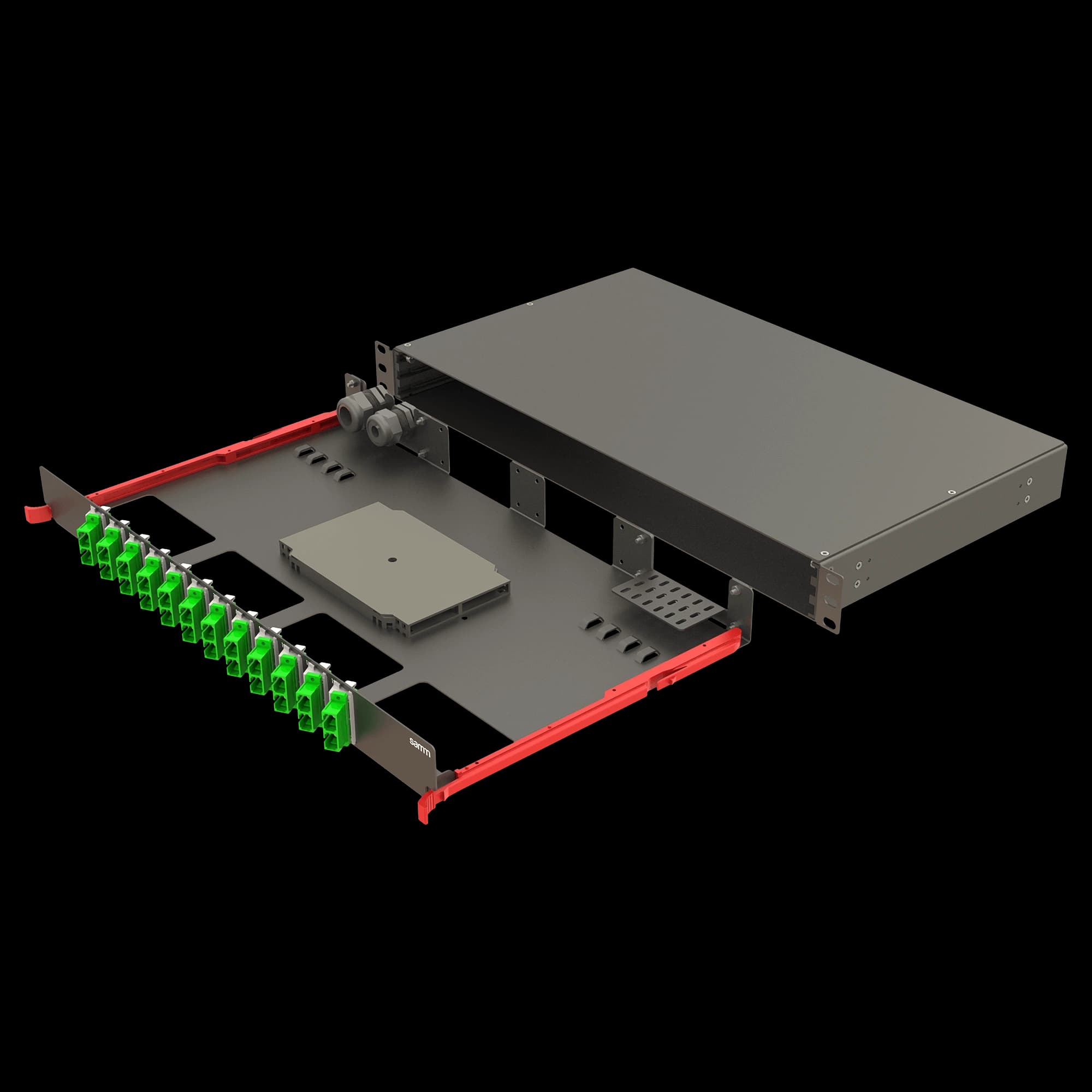Bright Series | Rail Sliding | 12 Angled SC Duplex | FP10 | 24 Fiber, vista 2