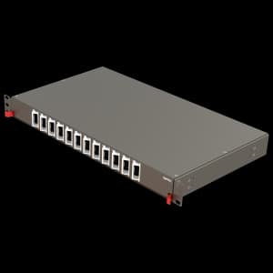 Bright Series | Rail Sliding | 24 Angled Holes | FP10 | Empty Patch Panel, vista 3