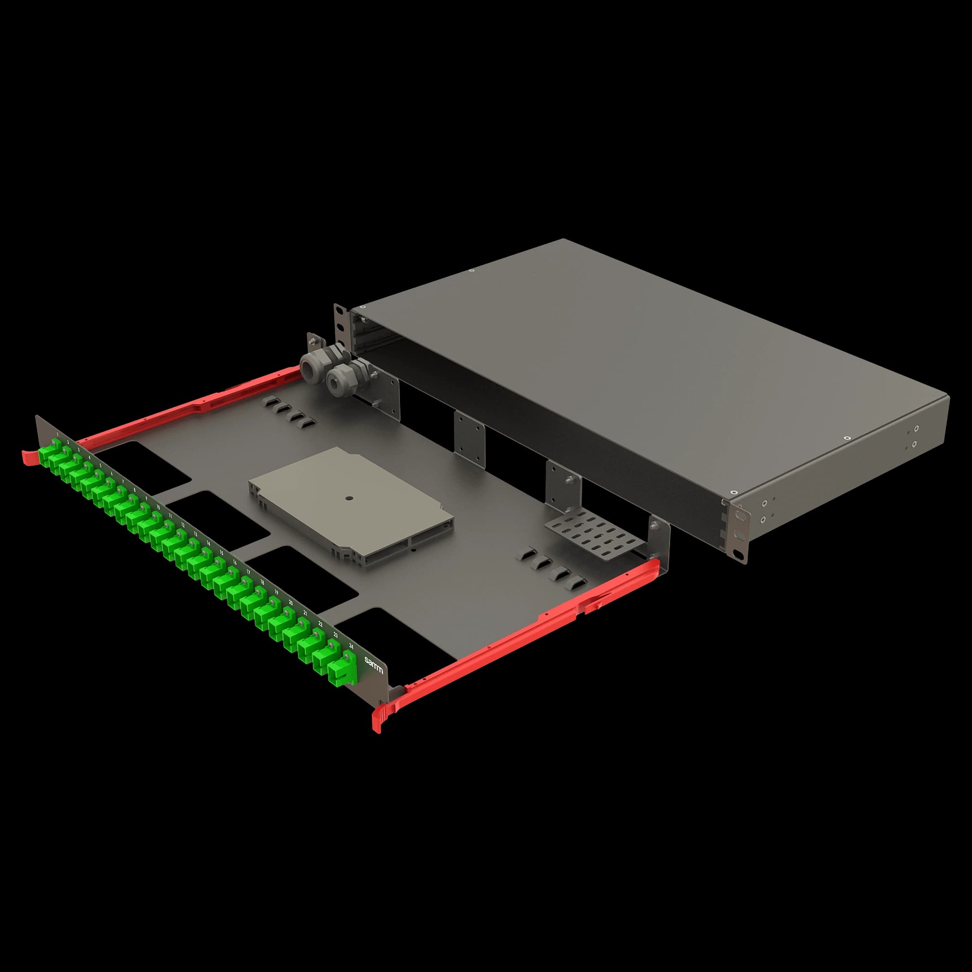 Bright Series | Rail Sliding | 24 SC Simplex | FP07 | 24 Fiber, vista 2
