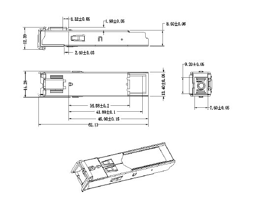 10G BIDI SFP+, vista 8