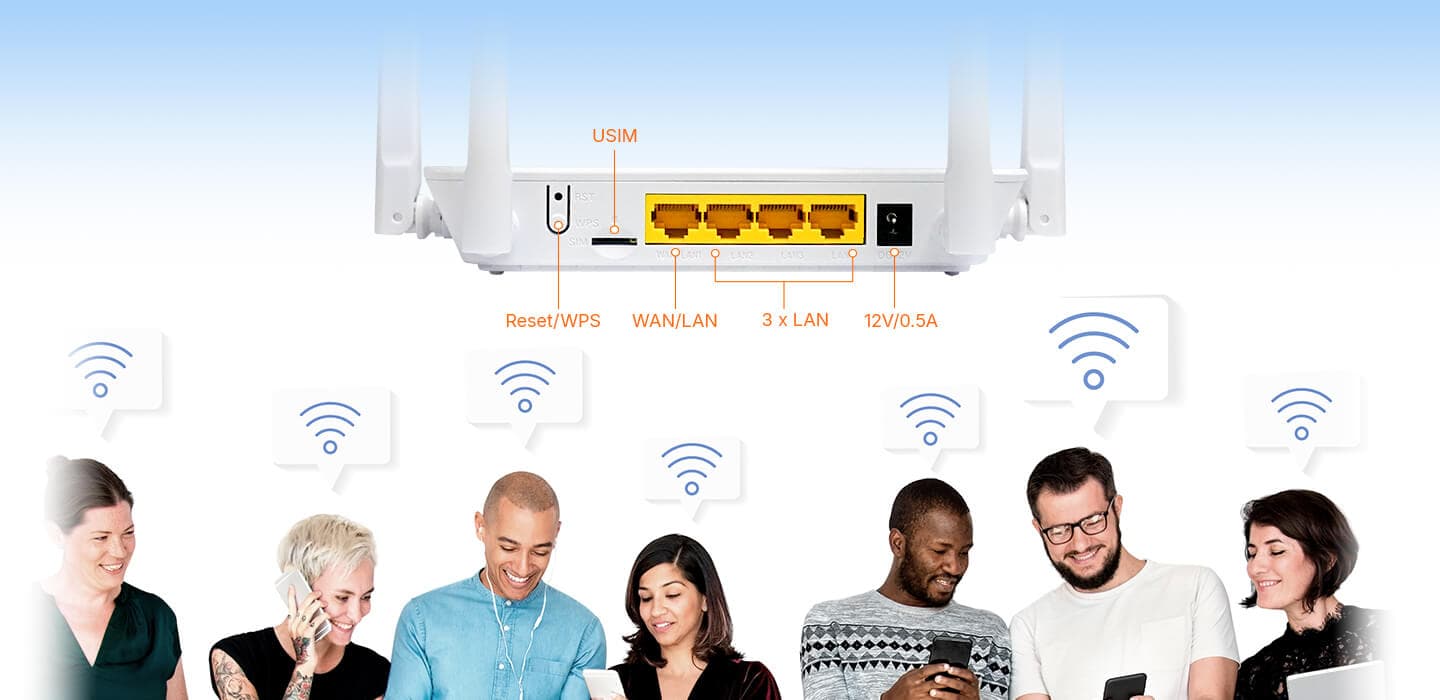 XMC1843S — Cost-effective 4 LAN Ports LTE CAT4 CPE, vista 8