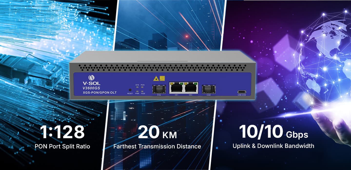 V3600GS — Single Combo PON OLT, vista 9